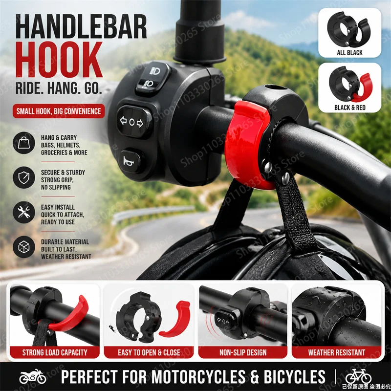 Motorcycle Gear Backpack - Gancho para guidão de motocicleta, resistente,
