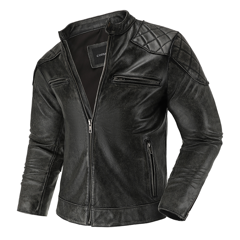 Motorcycle Gear For Men - Jaqueta de couro retrô masculina, terno