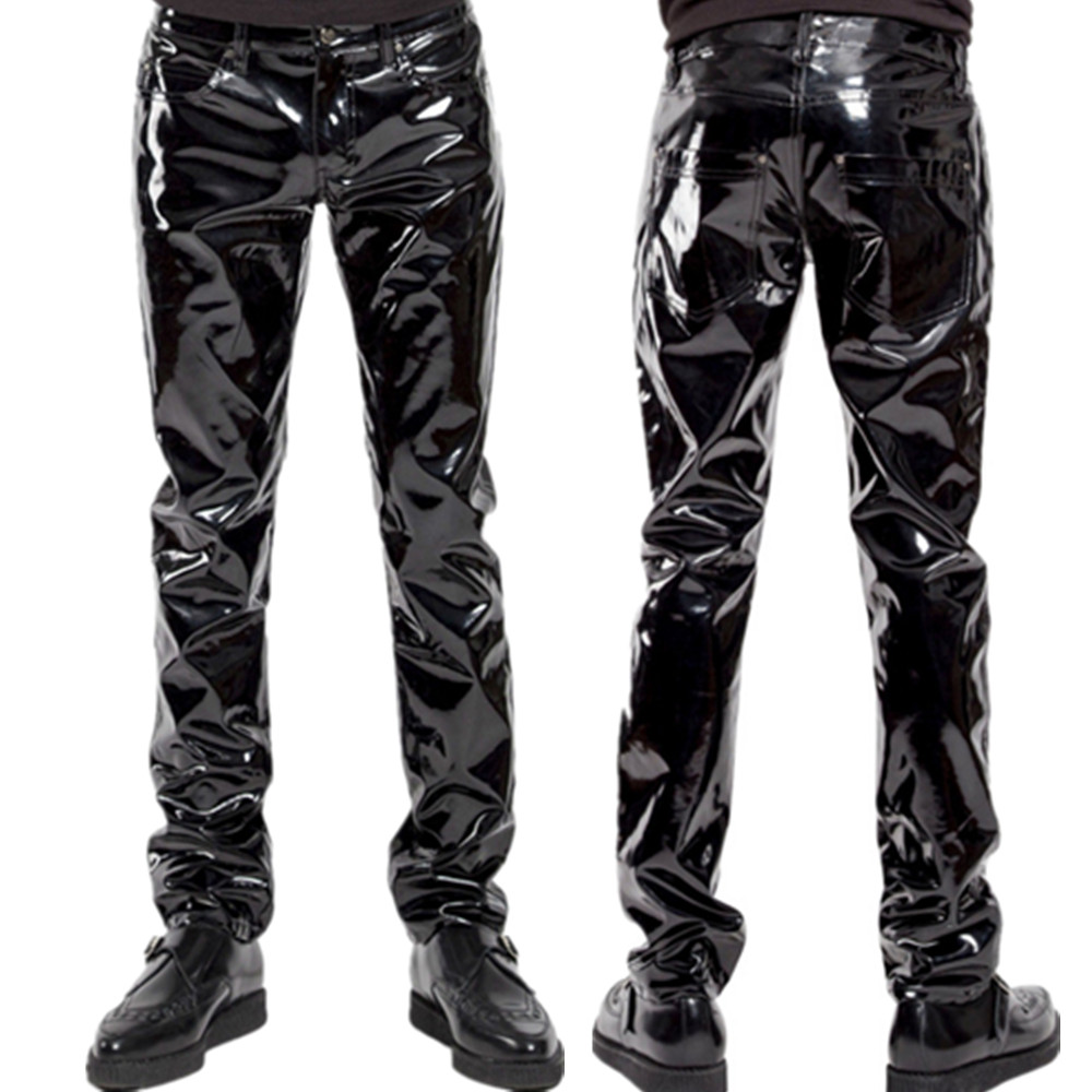 Calças de látex de pvc brilhan - Motorcycle Gear For Men avaliação e preço