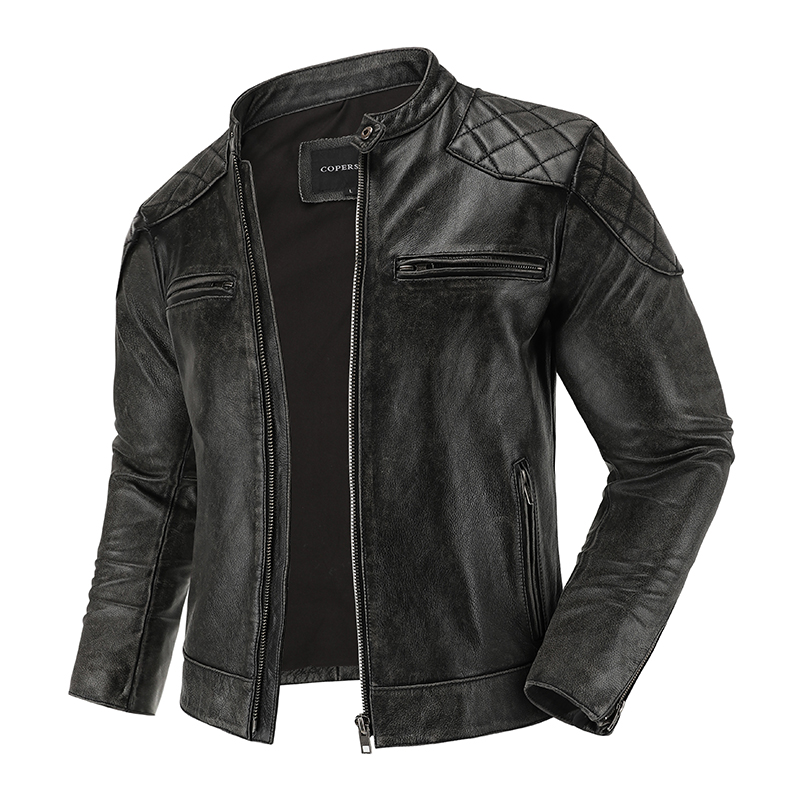 Jaqueta de couro retrô masculi - Motorcycle Gear For Men avaliação e preço